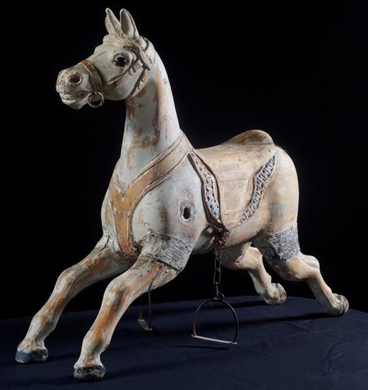 Koń bez biegunów, Francja, k. 1. ćw. XIX w., część zabawki „koń na biegunach”