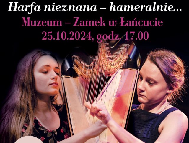 Baner Koncertu harfowego, w centrum 2 harfistki