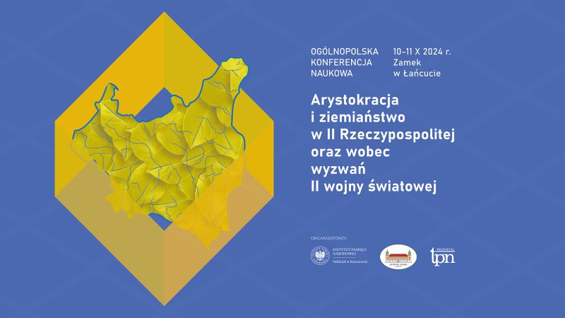 Baner - konferencja ziemiaństwo, w logo konferencji fragment mapy II Rzeczypospolitej